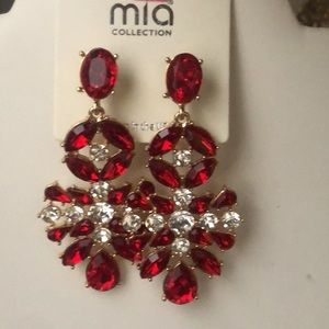 Red bling earrings by Mia
